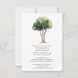 Jaarlijkse Familiebijeenkomst Watercolor Boom Kaart