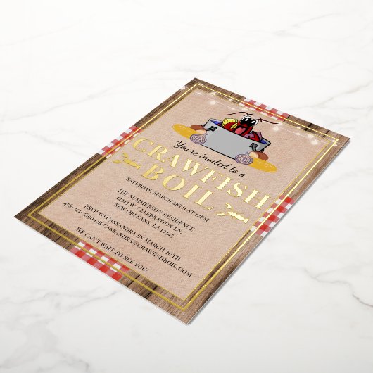 Jaarlijkse familiepicknick met kreeftsoep in rusti folie uitnodiging (Gedraaid)