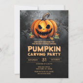 Jaarlijkse familiepumpkin Carving Party Halloween Kaart (Voorkant)