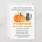Jaarlijkse familiepumpkin Carving Party Halloween Kaart (Voorkant)