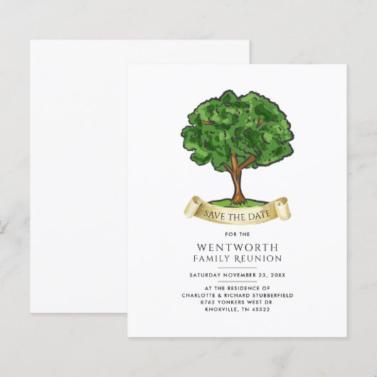 Jaarlijkse familiereünie genealogie boom Save the (Voorkant / Achterkant)