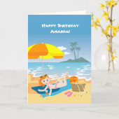 jaarlijkse feestbegroeten voor elk meisje van de z kaart (Gele Bloem)