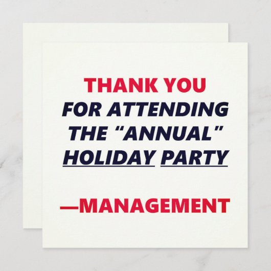 Jaarlijkse feestdag Fungerend bedankt voor uw werk (Voorkant / Achterkant)