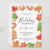 Jaarlijkse feestdag Gingerbrood Cookie-uitnodiging Kaart (Voorkant)