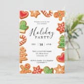 Jaarlijkse feestdag Gingerbrood Cookie-uitnodiging Kaart (Staand voorkant)