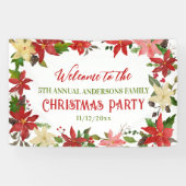 Jaarlijkse feestdag in de Poinsettia-kerstfamilie Spandoek (Horizontaal)