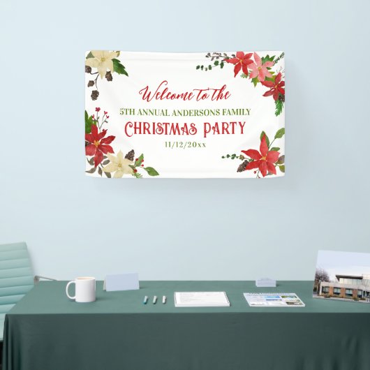 Jaarlijkse feestdag in Red Poinsettia Spandoek (Beurs)