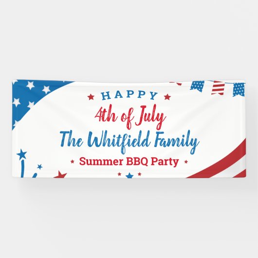 Jaarlijkse feestdag op 4 juli in het vierde kwarta spandoek (Horizontaal)