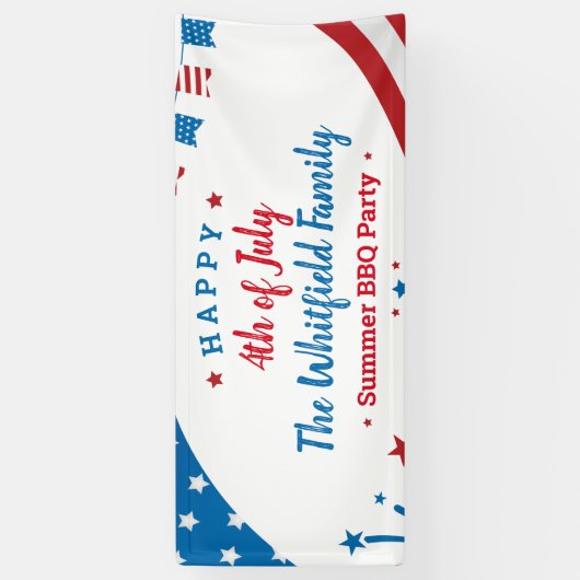 Jaarlijkse feestdag op 4 juli in het vierde kwarta spandoek (Verticaal)