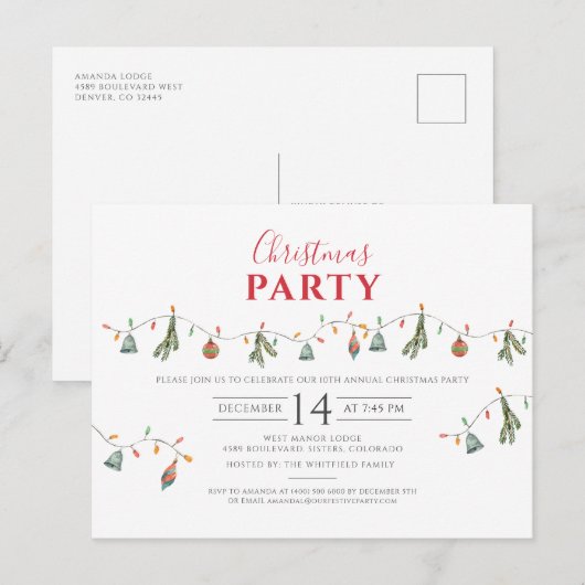 Jaarlijkse feestdag uitnodiging briefkaart (Voorkant / Achterkant)