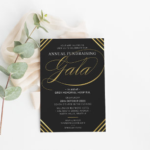 JAARLIJKSE GALA modern elegant evenement zwart wit Kaart