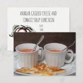 Jaarlijkse gegrilde kaastomato Soup Luncheon Kaart (Voorkant / Achterkant)