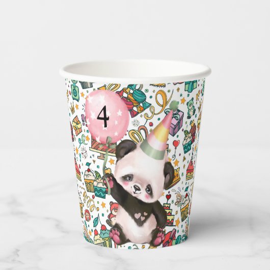 Jaarlijkse gelukkige verjaardag papieren bekers (Achterkant)