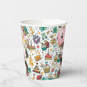 Jaarlijkse gelukkige verjaardag papieren bekers (Links)