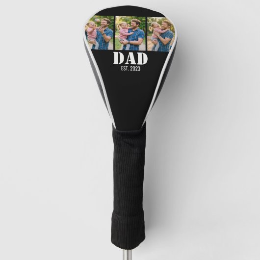 Jaarlijkse Gepersonaliseerde 3-Foto-herinnering Va Golfheadcover (Voorkant)