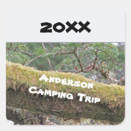 Jaarlijkse gezinscampagne, bijtende buitentracht vierkante sticker