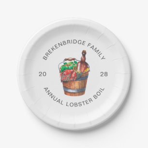 Jaarlijkse gezinshereniging Lobster Boil Summer Pa Papieren Bordje