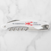 Jaarlijkse gezinszomer kreeft koken traditie kurkentrekker (Achterkant)