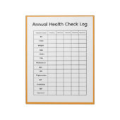 Jaarlijkse Gezondheidscheck Log Notitieblok (Linkerzijde)