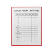 Jaarlijkse Gezondheidscheck Logboek Notitieblok (Linkerzijde)