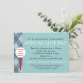 Jaarlijkse Golf dag corporate groep event uitnodig Kaart (Staand voorkant)
