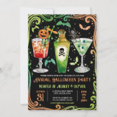 Jaarlijkse Halloween Cocktail Party Pompoen + Poti Kaart (Voorkant)
