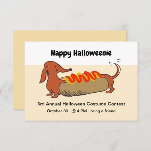 Jaarlijkse Halloween Kostuum Contest feestuitnodig Informatiekaartje (Voorkant / Achterkant)