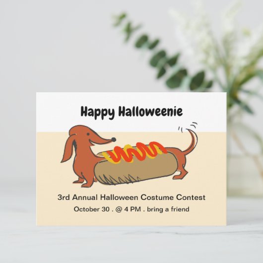 Jaarlijkse Halloween Kostuum Contest feestuitnodig Informatiekaartje (Staand voorkant)