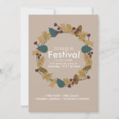 Jaarlijkse Herfstfestival Pompoen Krans Uitnodigin Kaart (Voorkant)