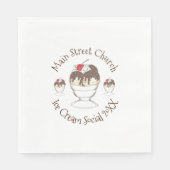 Jaarlijkse Ice Cream Social Event Hot Fudge Sundae Servet (Voorkant)