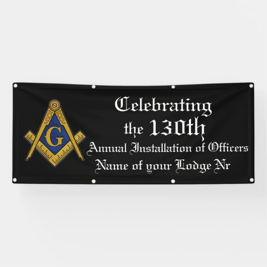 Jaarlijkse installatie van de officieren Masonic L Spandoek (Horizontaal)