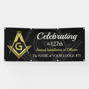 Jaarlijkse installatie van de officieren Masonic L Spandoek