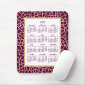 Jaarlijkse kalender 2017 Gold Foil Magenta Muismat (Met muis)