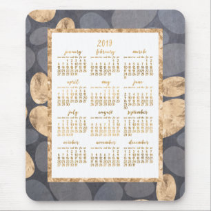 Jaarlijkse kalender 2019: Gold Foil Dark Grey Muismat