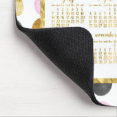 Jaarlijkse kalender 2019 Muismatten Roze en Gold S (Hoek)