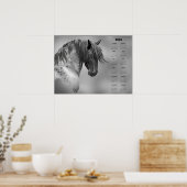 Jaarlijkse kalender Appelgrauwe paard (halfglans) Poster (Keuken)