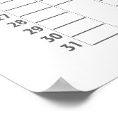 Jaarlijkse Kalender -- Grijs Witte Doelenplanner Poster (Hoek)