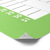 Jaarlijkse Kalender - Lime Witte Doelenplanner Poster (Hoek)