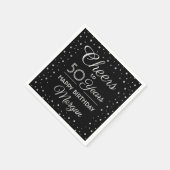 Jaarlijkse kazen Confetti Black en Silver Servet (Hoek)