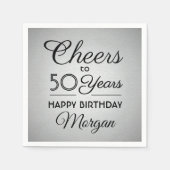 Jaarlijkse kazen Elegant Black Faux Silver Servet (Voorkant)