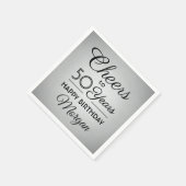 Jaarlijkse kazen Elegant Black Faux Silver Servet (Hoek)