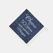 Jaarlijkse kazen Glitter Navy Blue en White Servet (Hoek)