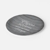 Jaarlijkse kazen Grijs Faux Hout Rustige Papieren Bordje (Gekanteld)