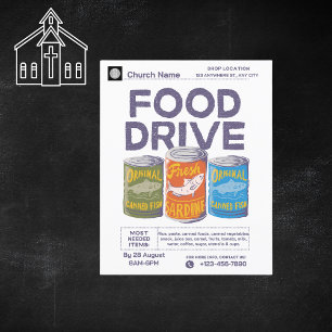 Jaarlijkse kerkelijke inzamelingsactie Food Drive Flyer