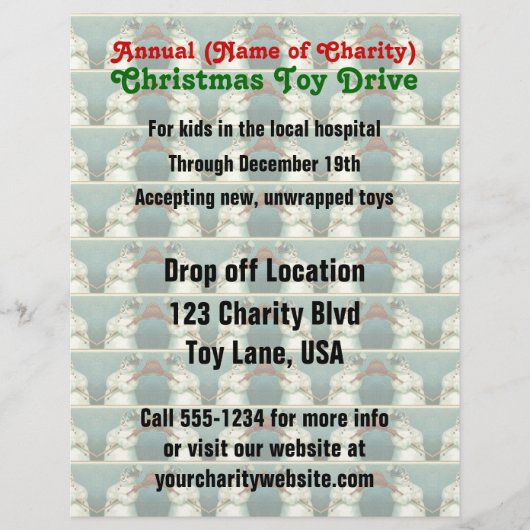 Jaarlijkse kerstactie speelgoed kerstmannen patroo flyer (Voorkant)