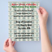 Jaarlijkse kerstactie speelgoed kerstmannen patroo flyer (Hand)