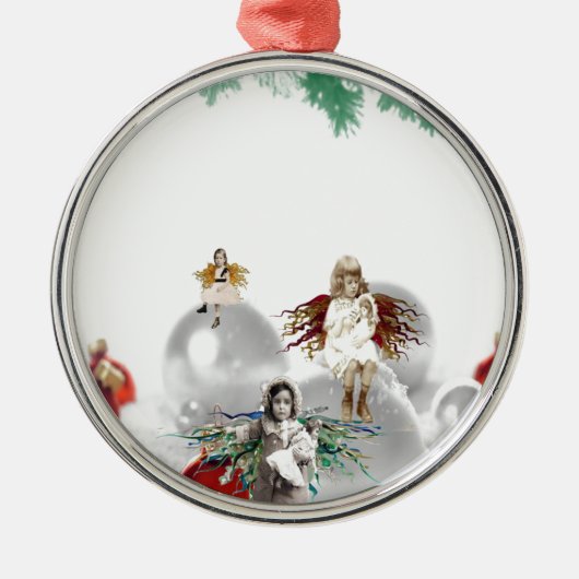 jaarlijkse kerstangels metalen ornament (Voorkant)