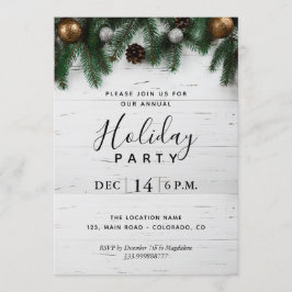 Jaarlijkse Kerstfeest Rustieke uitnodiging