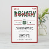 Jaarlijkse kerstfeest typografie kaart (Staand voorkant)