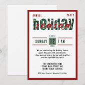 Jaarlijkse kerstfeest typografie kaart (Voorkant / Achterkant)